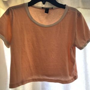 Light pink and white crop top